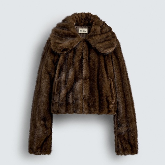 Cropped Fit Faux Fur Jacket Harry Lambert for ZARA x Disney - Picture 1 of 3